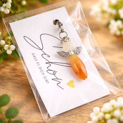 Engel Anhänger aus Achat – Schutzengel Charm für Schmuck, Kette & Schlüsselanhänger