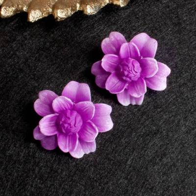 Vintage Ohrclips Blumen pink rosa, 50er 60er Jahre, Rockabilly Schmuck, Western Germany