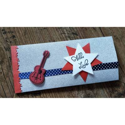 Edle Musik-Geburtstagskarte Silber – Gutschein- & Konzertkarten-Verpackung personalisierbar