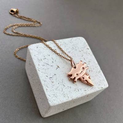Axolotl Kupferanhänger handgefertigt – Einzigartiger Schmuck, süße Geschenkidee, Edelstahlkette