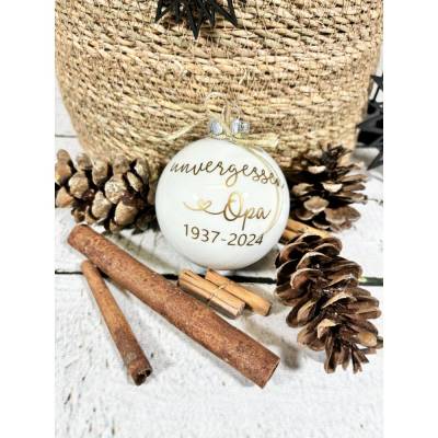 Christbaumkugel | Mama Papa Oma Opa | unvergessen | Andenken Erinnerung Verstorbene | unvergessen | Weihnachtskugel 8 cm