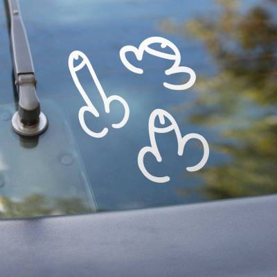 Römer Penis Aufkleber Set 3 Stk. groß | Autosticker | Pimmel Autoaufkleber JGA Junggesellenabschied | Scherz