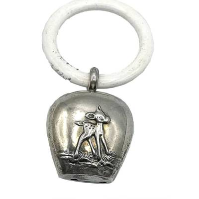 Lutz & Weiss 835 Silber Beißring Bambi 50er Jahre Original Kinderrassel