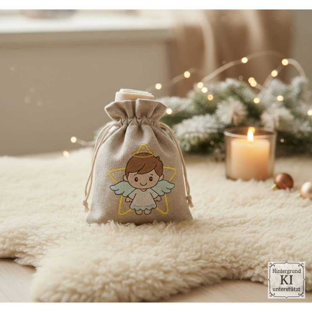 Stickdatei Engelboy ab 10x10 – Zarter Weihnachtsengel im Shabby Stil für Deko & Geschenke Bild 5
