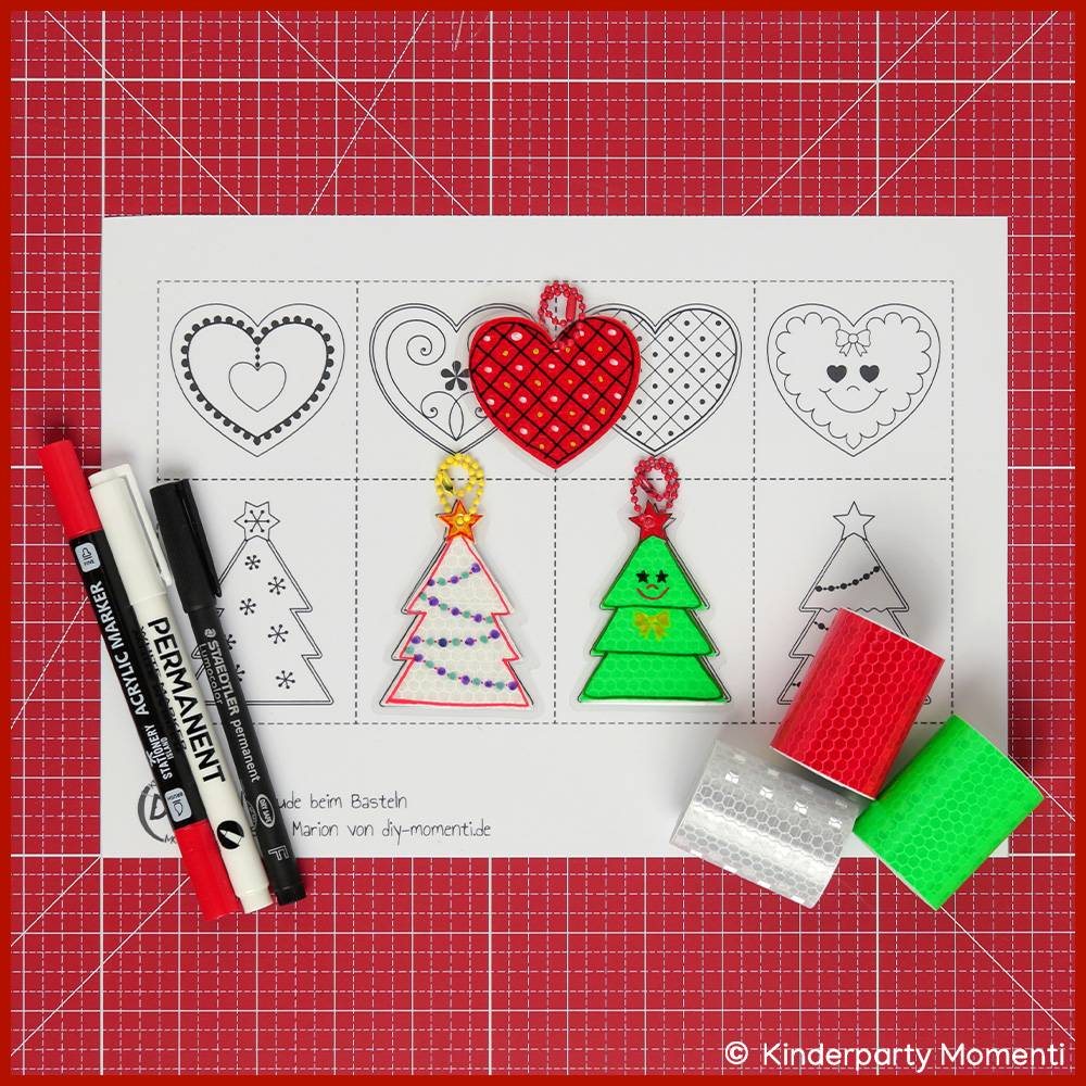 Bastelvorlagen für reflektierende Weihnachtsanhänger Bild 3