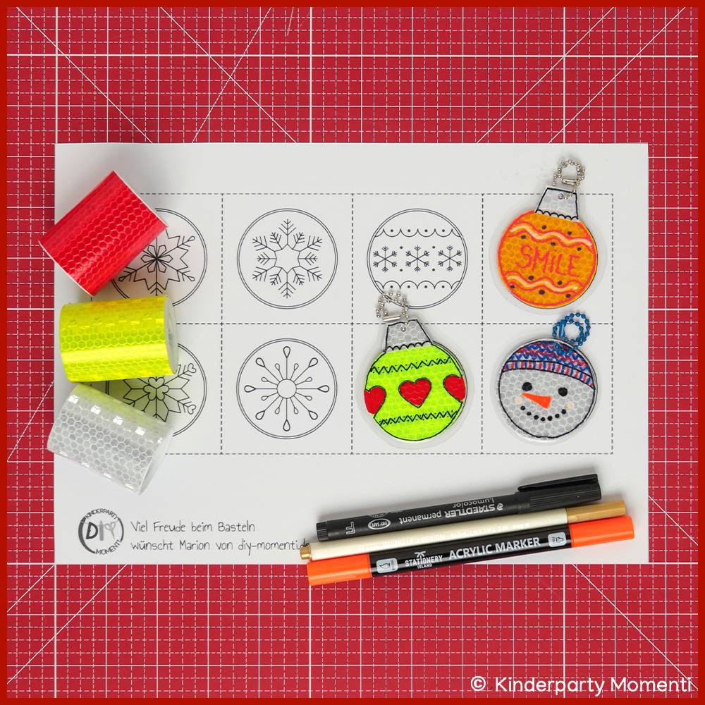 Bastelvorlagen für reflektierende Weihnachtsanhänger Bild 4