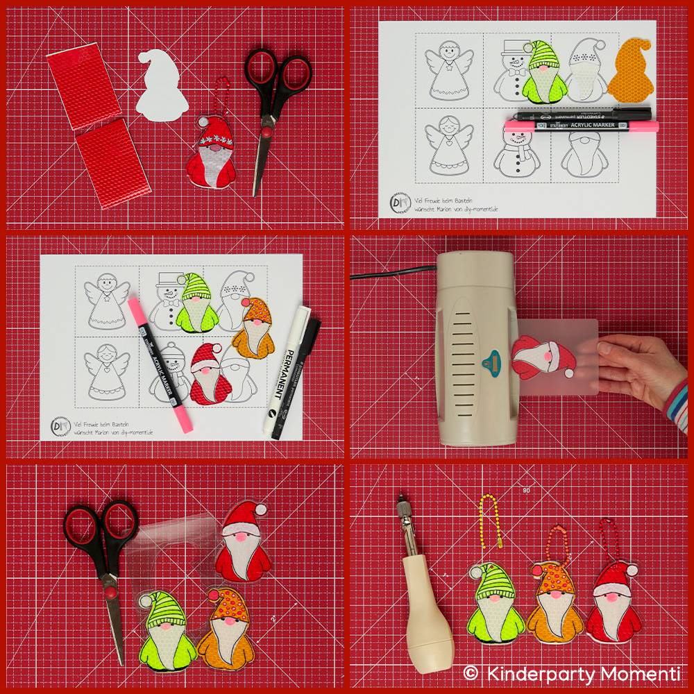 Bastelvorlagen für reflektierende Weihnachtsanhänger Bild 5