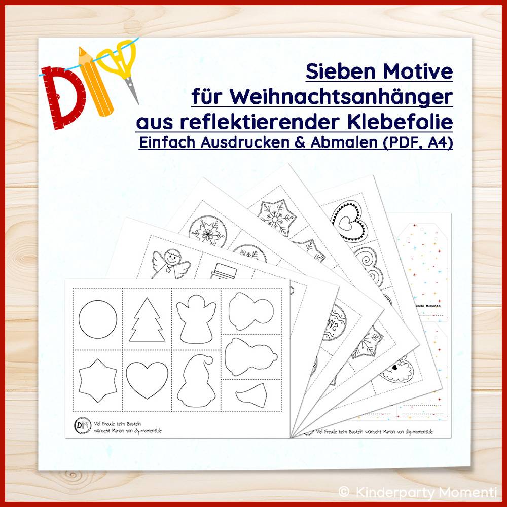 Bastelvorlagen für reflektierende Weihnachtsanhänger Bild 7