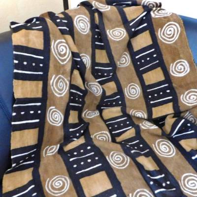 Bogolan Mudcloth Schlammtuch – Handgefertigtes afrikanisches Plaid 176x106 cm aus Mali