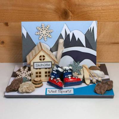 Personalisierbares Ski Geldgeschenk Gutschein 3D Karte Männer Geschenk Ruhestand Geld verschenken, Kleinigkeiten von NB