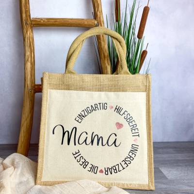 Jutetasche Mama mit Spruch | Geschenk für Mama | Einkaufstasche aus Jute | Muttertag & Geburtstag