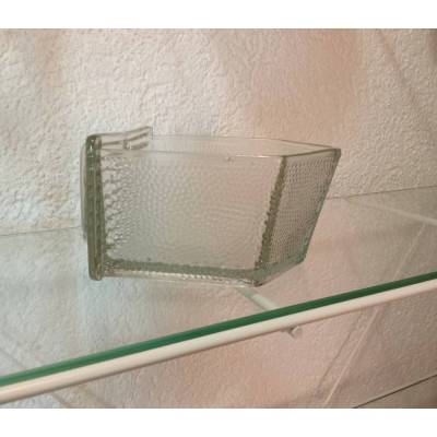 Alte Poncet Glasschütte für Küchenschrank / Küchenbuffet, groß, ca. 15,8 x 12 x 9,5 cm, Vintage