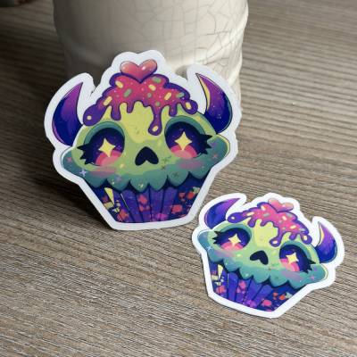Scary Cupcake Sticker