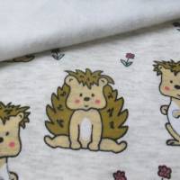 Alpenfleece Kuschel Sweat Igel ecru' meliert (1m/14,-€)