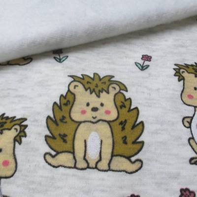 Alpenfleece Kuschel Sweat Igel ecru' meliert (1m/14,-€)