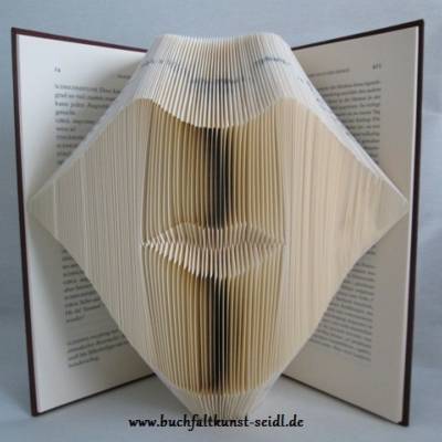 gefaltetes Buch "Mund / Lippen" als witziges Geschenk, z.B. zu Geburtstag / Weihnachten, oder als originelle Dekoration