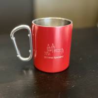 Rote Thermotasse Tasse * Lasergravur Schloss Rochlitz und Bonaventura * 250 ml