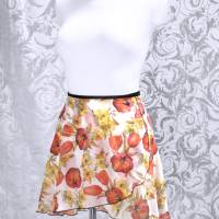 Wickelrock Chiffon Ballettrock mit tollem floralem Muster, Tanz, Training, Bühne