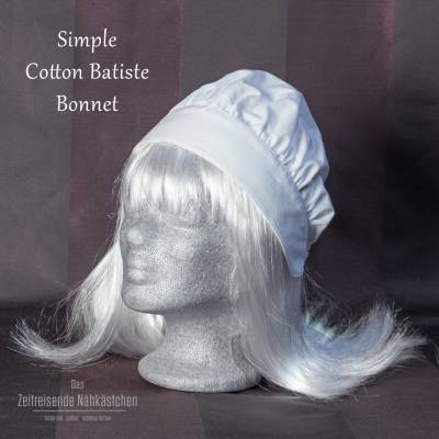 Einfache Rokoko-/Mittelalter-Haube aus Baumwollbatist – historische Bauern-Haube