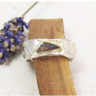 Ring Ingarö, Silber 925/- mit Boulderopal