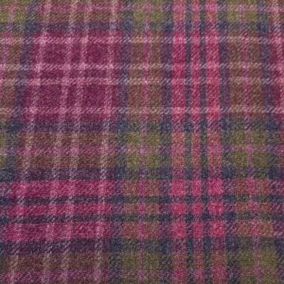 Shetland Tweed kariert Weinrot Lila Grün – Hochwertiger Wollstoff aus England