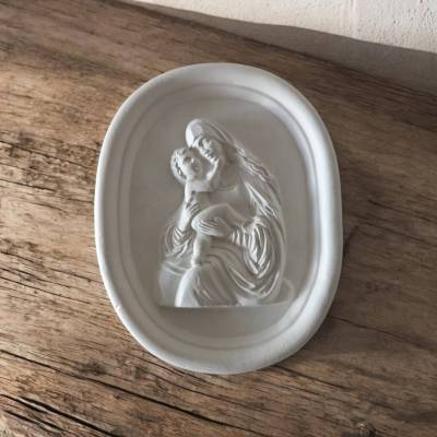 Bild Madonna mit Kind  - 1 Relief zum selber Bemalen oder Beizen mit Anhänger - kreative Beschäftigung