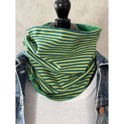 Loop Schal Schlauchschal Loopschal Tuch Wendeschal Jersey grün gestreift