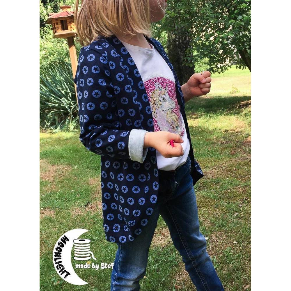 Schnittmuster Kinder Cardigan – Groessen 74 bis 146 – Mit Kapuze oder Buendchen – Raffung Aermel – Einfaches Naehprojekt Bild 4