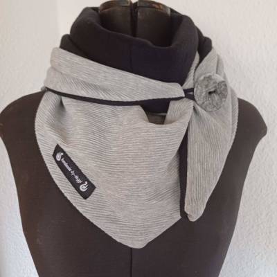 Schaltuch, Dreiecktuch, mit Knopf, Wickelschal, Tuch, Kuscheltuch, Wendeschal