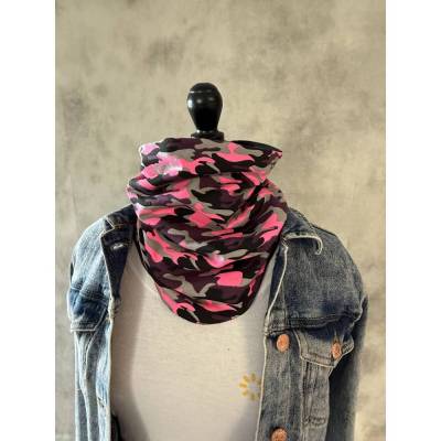 Loop Schal Wendeschal – Camouflage Pink & Fleece, Schal Schlauchschal