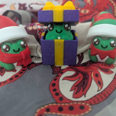 Christmas Frog Fidget Clicker für den Tisch | 3D gedruckte Fidget Clicker Frosch