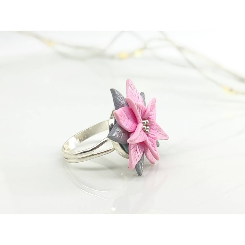 Verstellbarer Weihnachtsstern Ring, Weihnachtsring fr Sie, Geschenk fr  Schwester, Geschenk fr Ehefrau