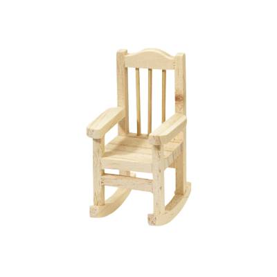 Miniatur-Schaukelstuhl aus Holz natur, ca. 5,5 × 5,5 × 10 cm
