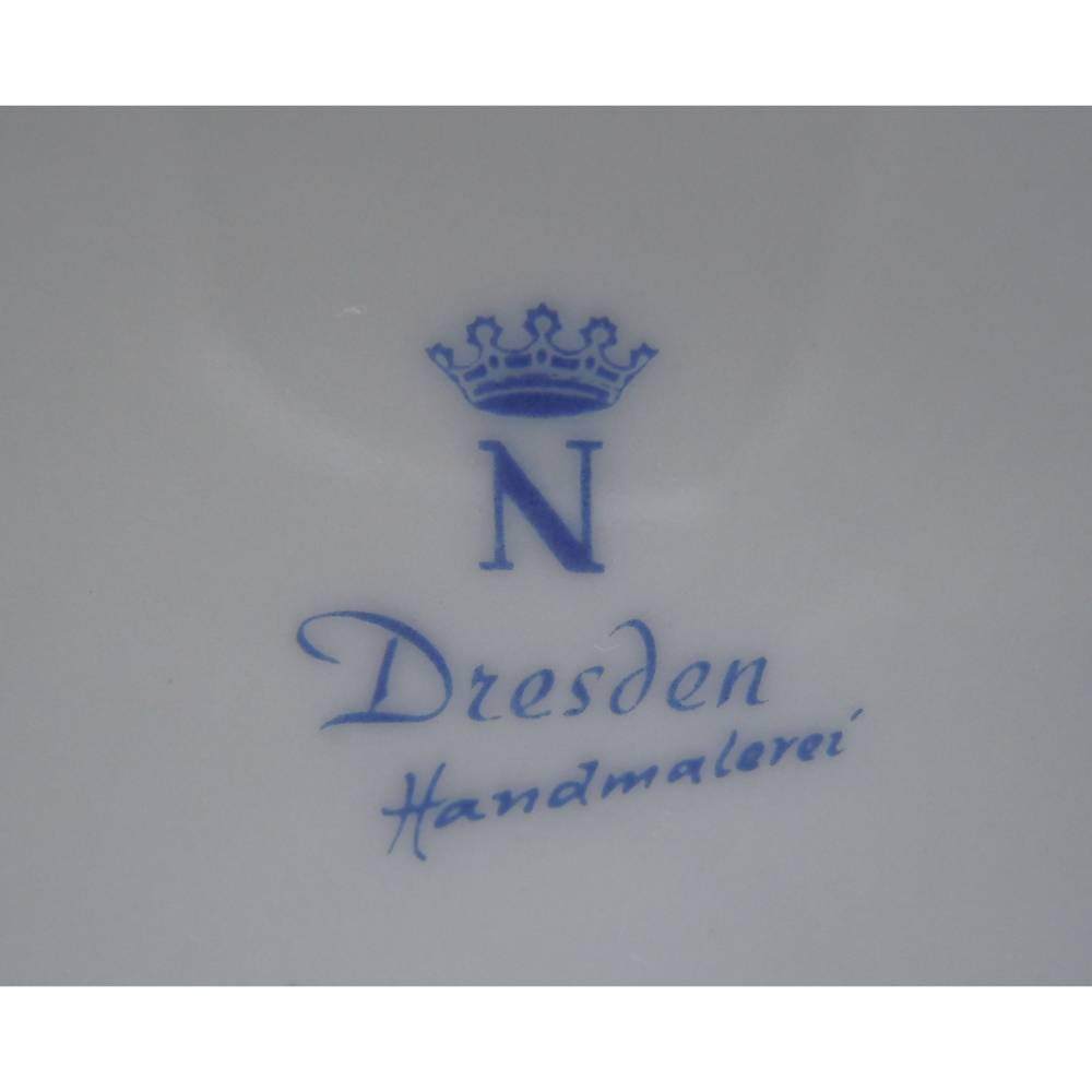 Porzellan Blumenvase Sandizell Dresden – Handgemalte Vintage-Vase mit Goldrand
