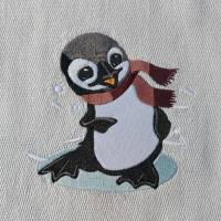 Pinguin winterlich Stickdatei 14x4cm bzw. 15x15cm– Winterliches Stickmuster für Stickmaschinen