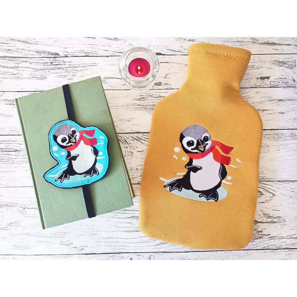 Pinguin winterlich Stickdatei 14x4cm bzw. 15x15cm– Winterliches Stickmuster für Stickmaschinen Bild 7