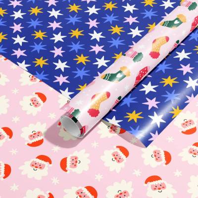 Geschenkpapier Set *Santa is coming* / DIN A3 Einwickelpapier für Advent und Weihnachten