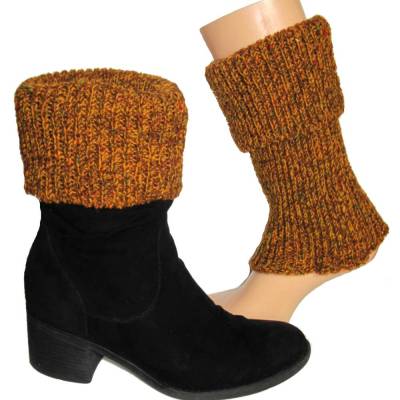 Beinstulpen & Stiefelstulpen honiggelb – Handgestrickt, unisex, warm & robust aus italienischer Wolle