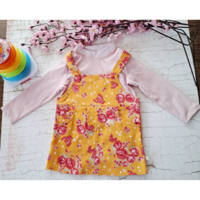 2tlg. Babykombi - Trägerkleid, Langarmshirt - Gr. 80