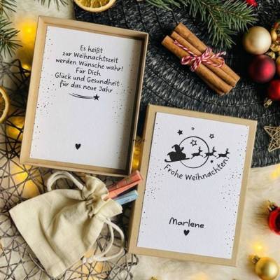 Personalisierte Weihnachtsgeschenkbox mit Name – handgemachte Geschenkverpackung für Geld und Weihnachtsüberraschungen