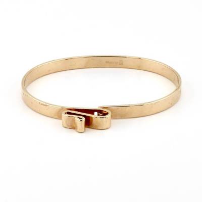 Amway Armspange oval zum öffnen in heller Goldfarbe  - Damen Armschmuck 80er Jahre