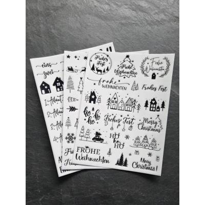 Rub On Sticker Weihnachten ~ verschiedene Bögen und Motive