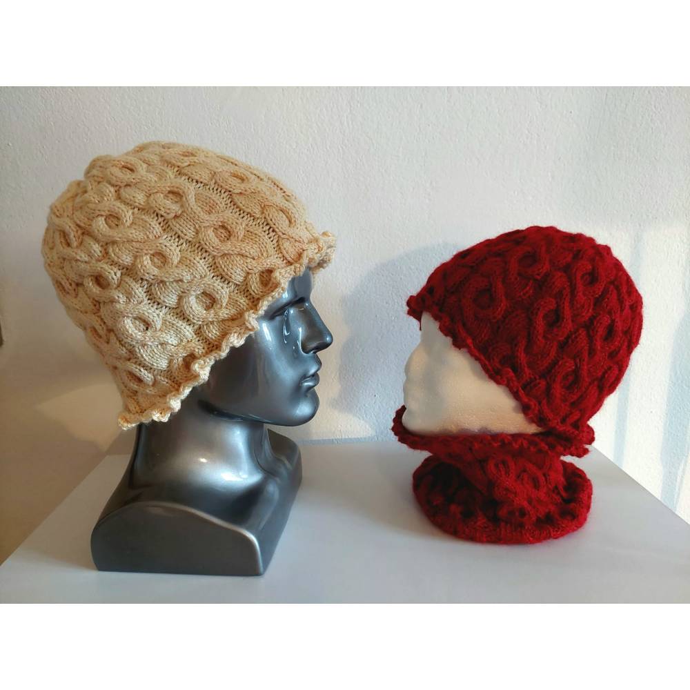 Winterset PAULINE – Strickanleitung für Mütze & Halswärmer im Zopfmuster, DK Stärke Bild 3