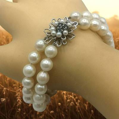Akoya-Perlenarmband mit 925 Silber & 750 Weißgold Verschluss – Zeitlose Eleganz