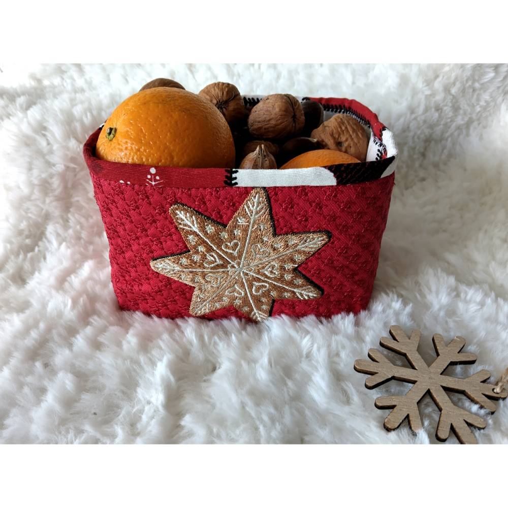Stickdatei Lebkuchen Stern 10x10cm – Weihnachtsstickerei mit Zuckerguss-Effekt für Stickmaschinen Bild 3