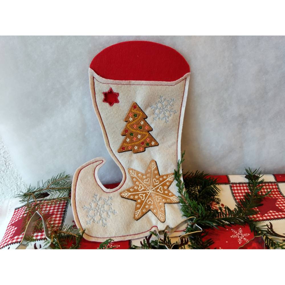 Stickdatei Lebkuchen Stern 10x10cm – Weihnachtsstickerei mit Zuckerguss-Effekt für Stickmaschinen Bild 5
