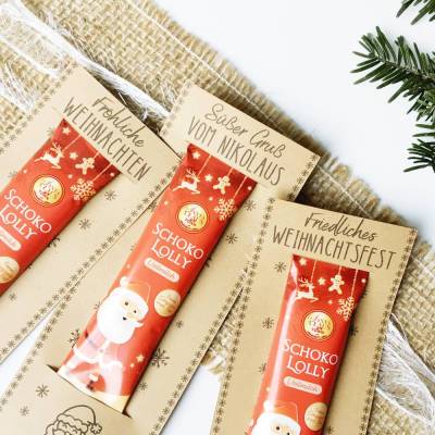 Druckvorlage Weihnachten Schokololly – Nikolausgruß, Weihnachtsgruß & Last Minute Mitbringsel für Kinder und Freunde