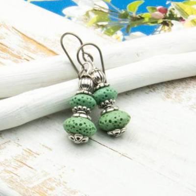 Handgemachte Ohrhänger in türkis – Boho Hippie Ohrringe, Unikatschmuck & Geschenkidee