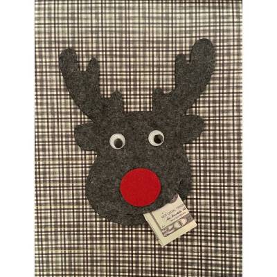 Toller Filzelch verziert, Gutschein, Ticket, Geldgeschenk, ca 16 x 14 cm
