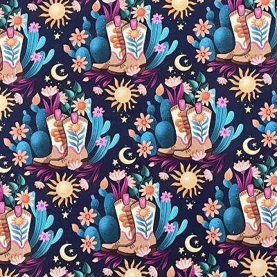 Bio Baumwoll-Sweat Western Fairy Tales Cowgirl in navy von Albstoffe & Hamburger Liebe